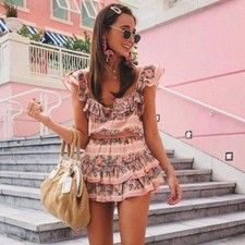 LOVESHACKFANCY Pink Mini Dress Coquette Marina Dress in Ribbon Feminine Romantic