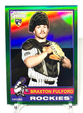 2025 Topps Heritage Braxton Fulford High Number Chrome Green Refractor RC /99