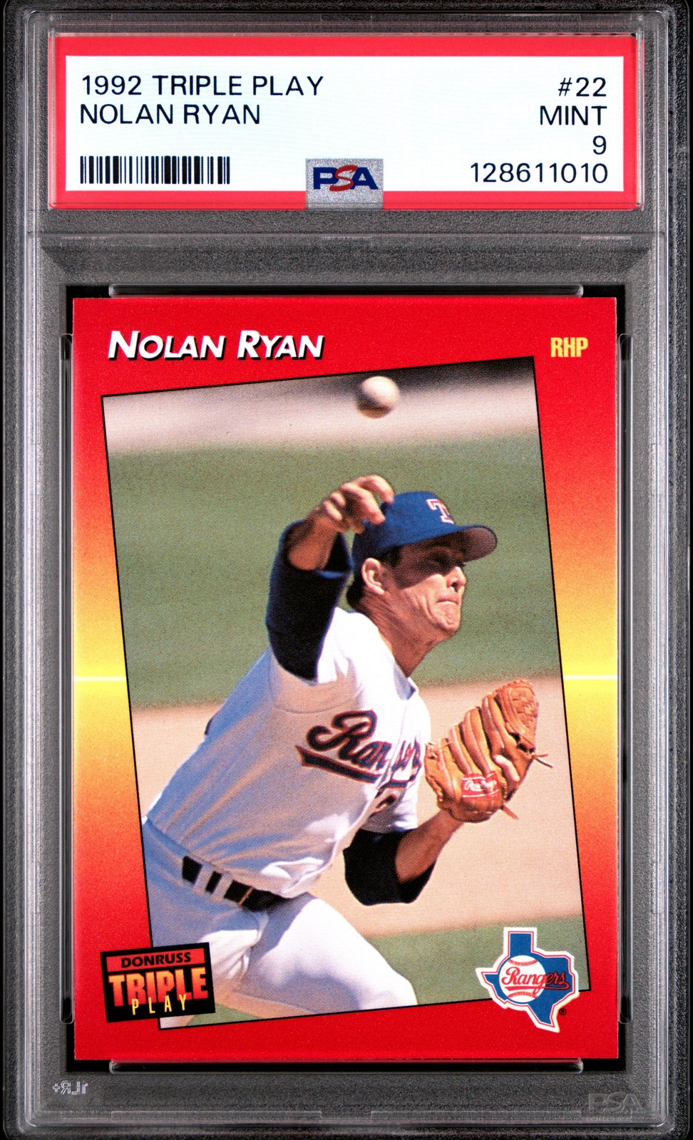 1992 DONRUSS TRIPLE PLAY #22 NOLAN RYAN PSA 9