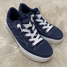 Skechers Women's Air Cooled Memory Foam Blue Slip On Sneakers Arch Fit Size 7 W