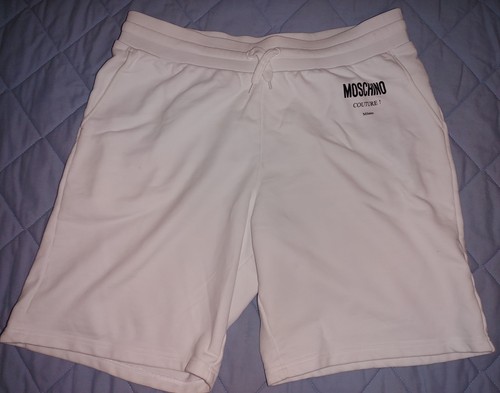 Moschino Size 40-US Logo Print Track Shorts White