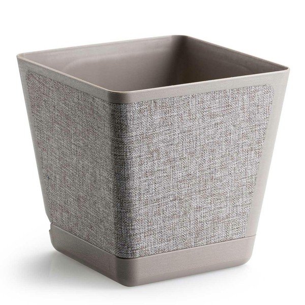 Howhomely Blumentopf Pflanztopf PflanzküBel BlumenküBel Taupe Topf 18 Cm 3,7 L-image