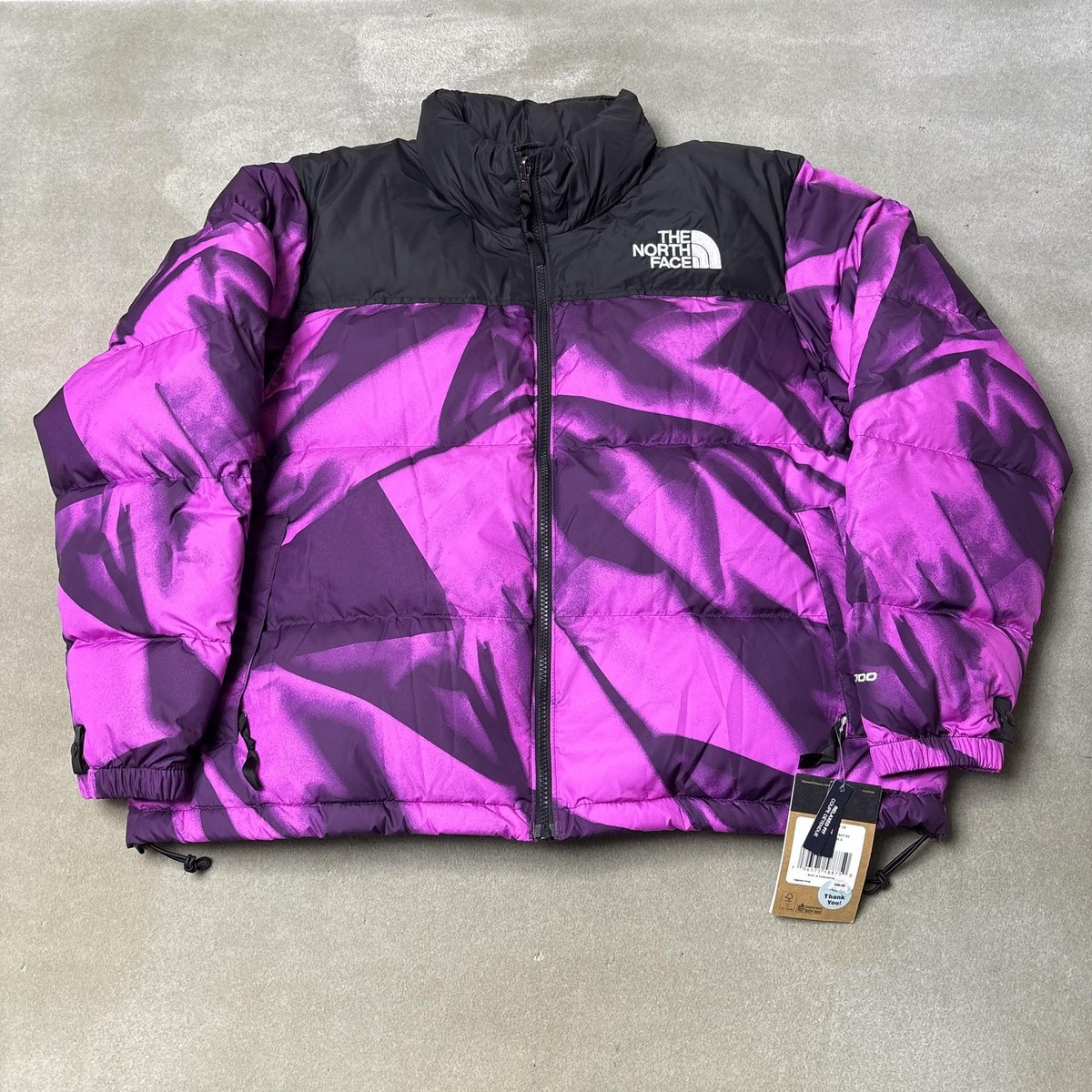 刺繍　700フィル　ヌプシ　レディースM パープル　ザノースフェイス　ダウン ノースフェイス【THE NORTH FACE】ダウンジャケット パープル 紫