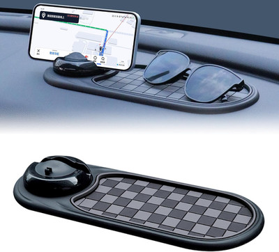 Universal Anti-Slip Car Dashboard Mat with 360° Rotating Phone Holder   Multi-Fu