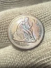 1861 Seated Liberty Dime Silver Lustrous AU+ Stunning Coin Original Toned