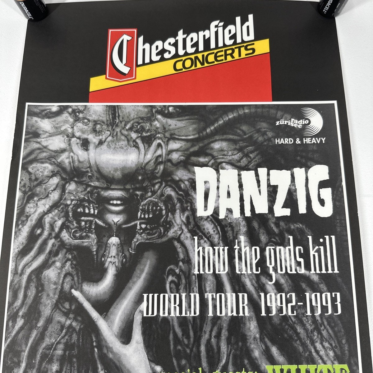 Vintage 90s DANZIG Tour Poster How The Gods Kill White Zombie