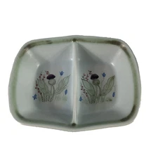 Vintage Buchan Thistle Pattern Divided Ovenproof Stoneware Serving Dish Scotland