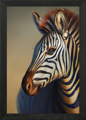 Portrait eines Zebras gerahmtes Wandbild Poster Leinwanddruck Bild