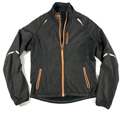 Rossignol Softshell Ski Jacket Black Orange Reflective Zip Pockets Men s M