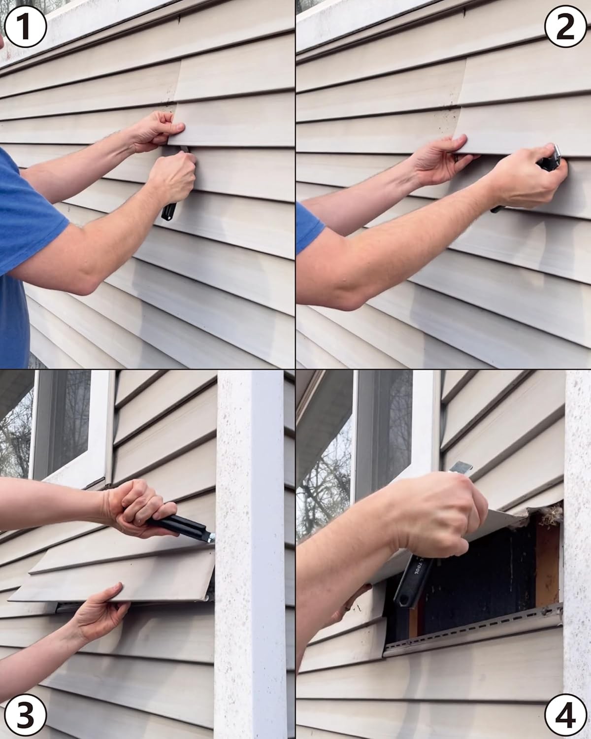 NACETURE Vinyl Siding Removal Tool 2 Pack – 7 Inch Heavy Duty Steel Black 