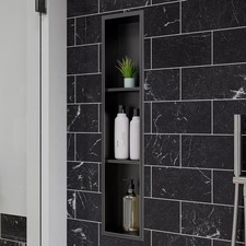 8 In. W X 36 In. H X 4 In. D Stainless Steel Shower Niche in Brushed Black PVD