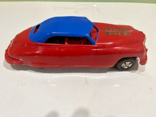 2095.3 - Vintage Marx 10"L Fire Chief Car, Friction, Plastic Body Toy Vehicle 
