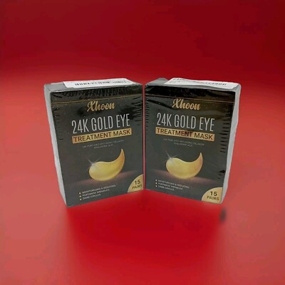 2 Boxes of 15 Pairs: Xhoon 24K Gold Under Eye Treatment Mask W2E ...184