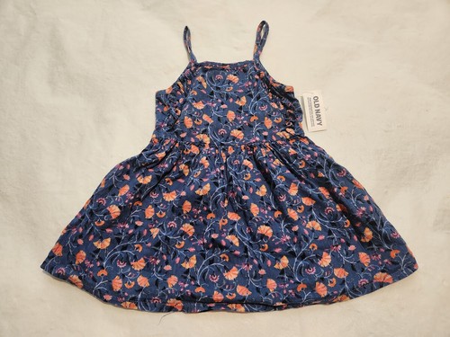 NWT Old Navy Blue Floral Sleeveless Dress 18-24 Months Baby Girl