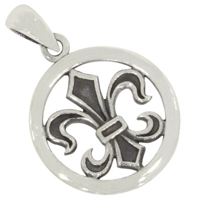 Fleur de Lis Kettenanhänger 925 Silber französische Lilie Fleur de Lys b872
