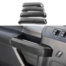 Interior Door Handle Trim Cover Shell For Ford F-150 2015-2020 Black Wood Grain