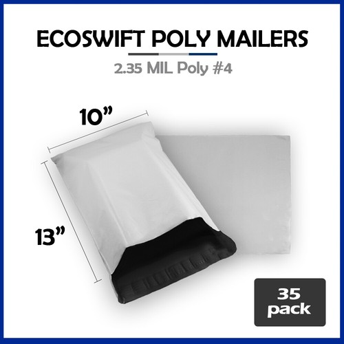35 10x13 EcoSwift Poly Versandtaschen Kunststoff Umschläge Versandtaschen 2,35MIL - Bild 1 von 5