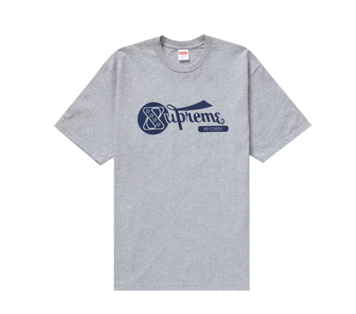 Tee shirt Supreme Records gris bruyère
