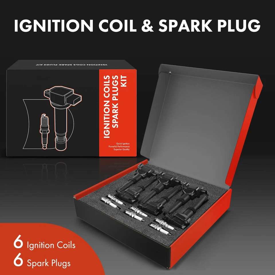 Kit de 6 bobinas de encendido y 6 bujías de iridio para Porsche 911 99-05 09-09 Boxster Foto 2 de 4