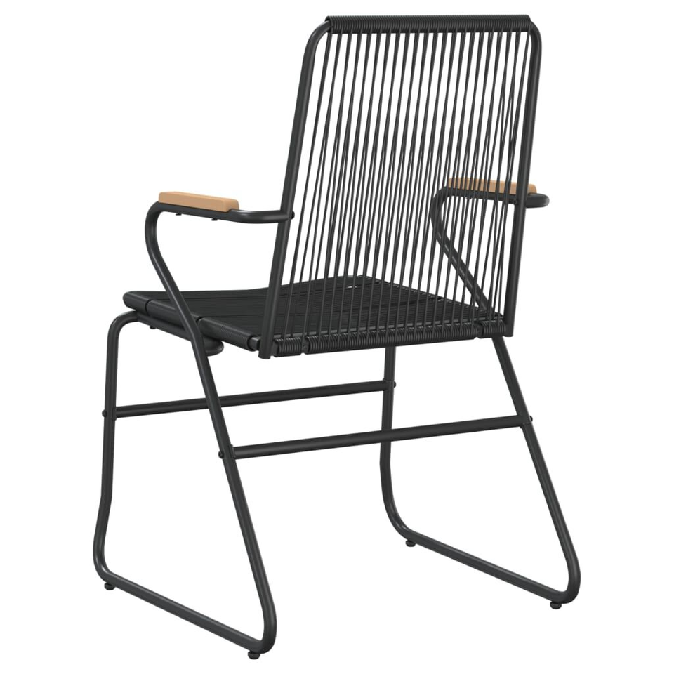 4Piece Black PVC Rattan Garden Chairs eBay
