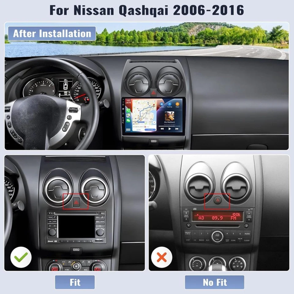 Radio estéreo para automóvil Carplay 2G + 64 GB Android 13 + cámara para Nissan Rogue 2006-2016 Foto 2 de 4