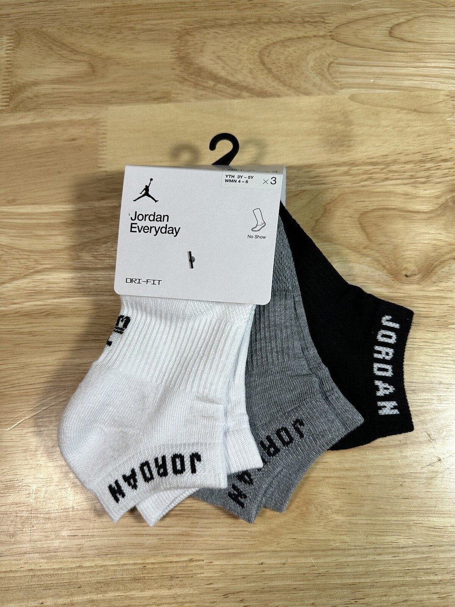 NIKE Air Jordan Everyday No Show Socks Pack Black GreyWhite