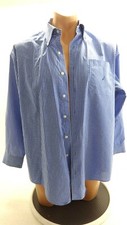 NAUTICA MENS BLUE GINGHAM PLAID LONG SLEEVED BUTTON UP SHIRT SIZE 17 32/33