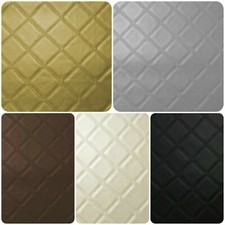 Trellis Diamond Vinyl Quilted Style Leatherette Faux Leather Upholstery Fabric