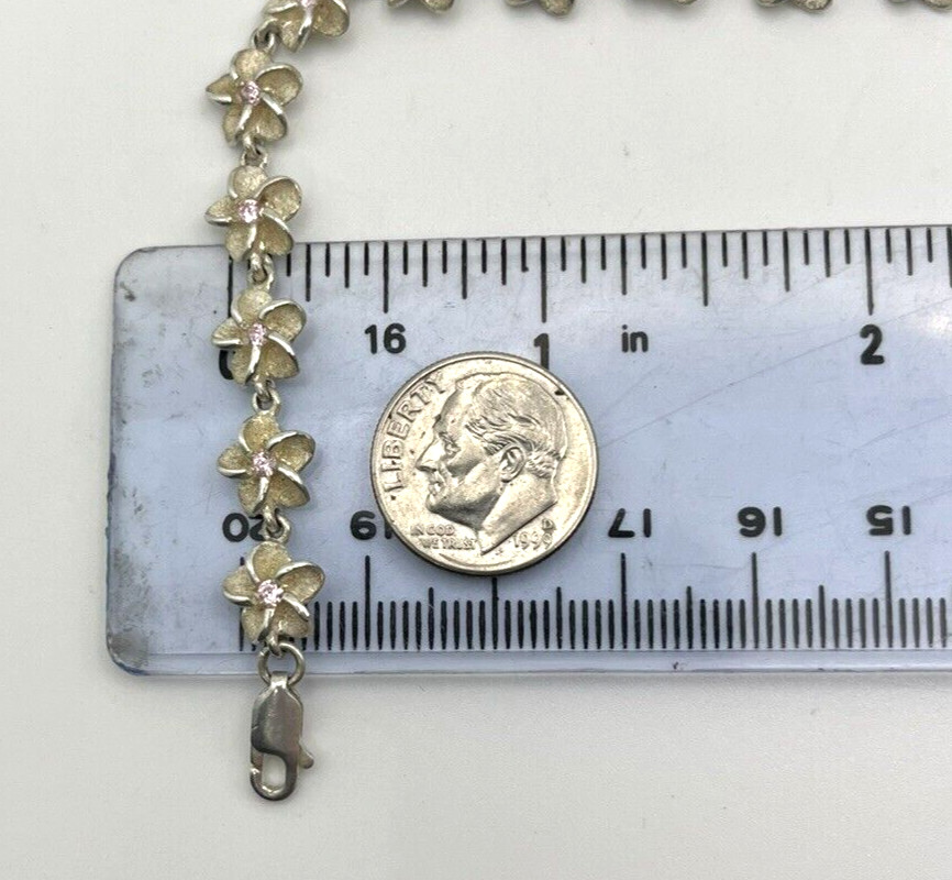 PETITE Solid Sterling Silver 925 MIni FLOWER CHAI… - image 8