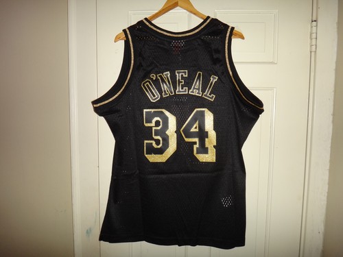 Shaquille O'Neal 1996-97 Mitchell & Ness Lakers Black Gold Swingman Jersey $130 - Picture 2 of 6