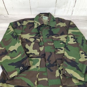 Military Woodland Camo Combat Coat Shirt 8415-01-084-1647 Medium Regular