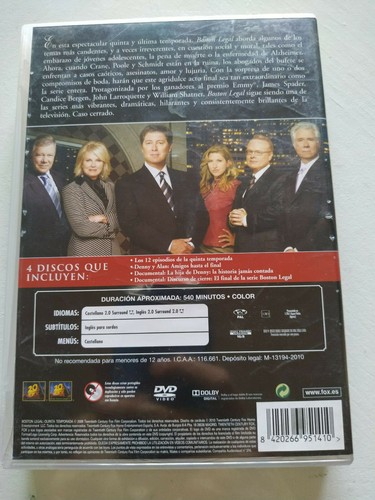Boston Legal Quinta Temporada 5 Completa - DVD Region 2 Español Ingles 3T - Imagen 2 de 4