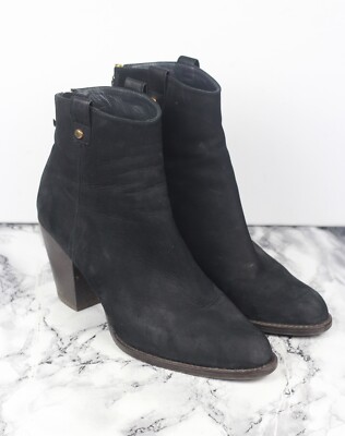 Russell & Bromley schwarze Nubukleder Stiefeletten, Größe UK 7 / EU 40