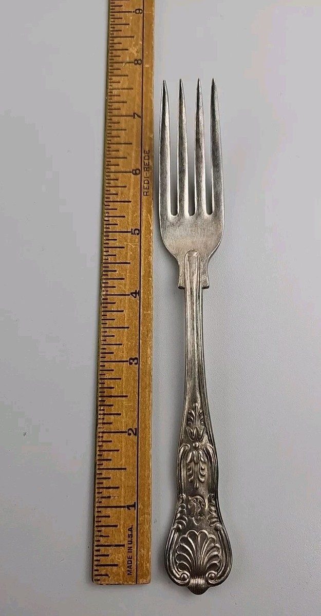マルサン　450　キングジョー Classical Navy Ver USN Navy Kings Pattern 7 inch Silver Plated Fork by International