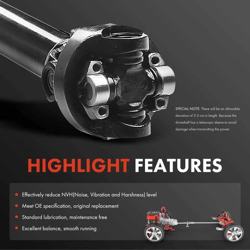 Реквизитный вал переднего карданного вала в сборе для Jeep Cherokee 1990-1998 4,0 л трансмиссия - Изображение 4 из 4