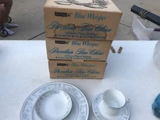 Vintage Blue Whisper Fine China Dinner Plate/cup/saucer/dessert bowl 