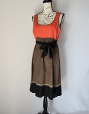 Moulinette Soeurs Anthropologie Silk Imprinted Colorblock Dress Tie-Waist Sz.6