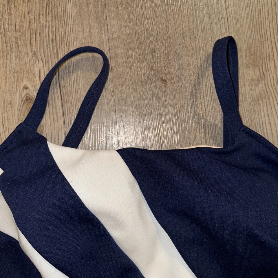 Traje de baño vintage Robby Len traje de baño 1 pieza blanco marino 22W EE. UU. 60’s 70’s NUEVO Foto 4 de 4