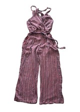 Indigo Rein Woman  s Linen Blend sleeveless Jumper Purple Maroon Stripes Medium