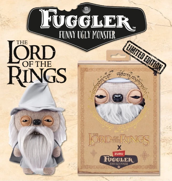 Juego completo de 3 FUGGLER x El Señor de los Anillos | Frodo Gandalf Gollum | Peluche Nuevo en caja Foto 3 de 4