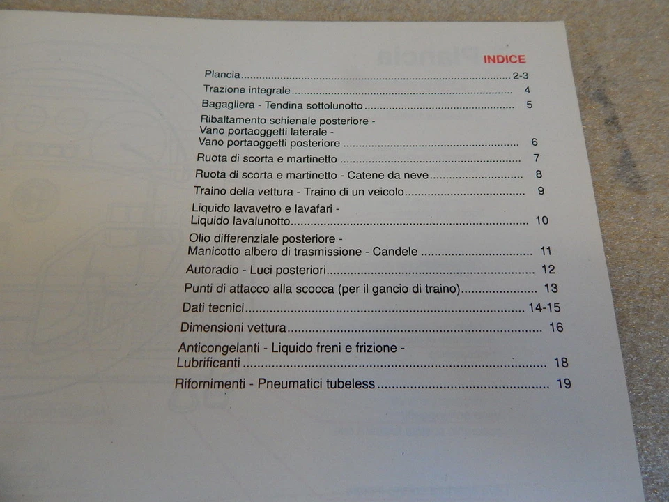 ALFA ROMEO 33 BOXER 16V 1989 MANUALE USO MANUTENZIONE ORIGINALE - Immagine 2 di 3