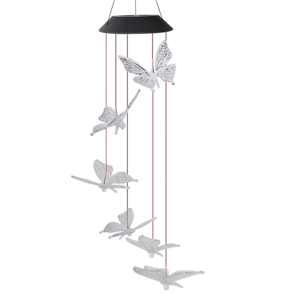 Garden Hanging Outdoor Wind Chimes Colour Changing Decor Solar Powered LED Light - image 4 of 4