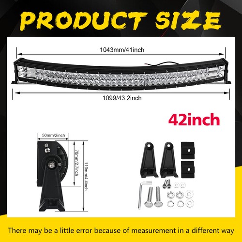 Dual Row Curved 22 32 42 50 52 LED Light Bar Spot Flood Off Road Driving ATV UTE - Picture 13 of 17