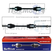 2 Front CV Axle Shafts SurTrack Set for Nissan Sentra FWD 07-10 Autom.CVT Trans
