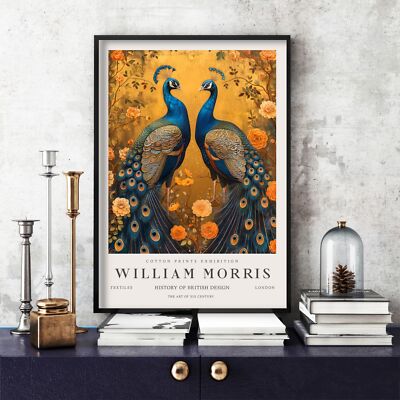 William Morris Druck, William Morris Ausstellung Poster Pfau, Vögel (359c)