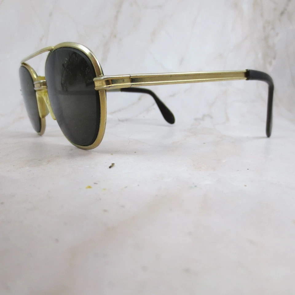 Очки солнцезащитные ОПРАВА S-87 AIRCO U.S.A 51/2 женские золотистые металлические черные линзы полный ободок - Изображение 2 из 4