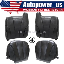 Driver & Passenger Bottom-Top Seat Cover Dark Gray For 1999-2002 Chevy Silverado