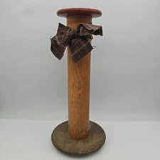 Vintage Large 10.5" Wooden Industrial Textile Mill Factory Bobbin Spool