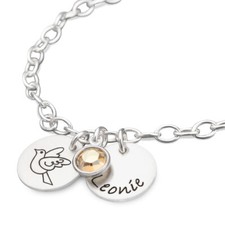 Taufarmband Taube Gravur GESEGNET 2.0 925 Silberarmband zur Taufe Kinderschmuck