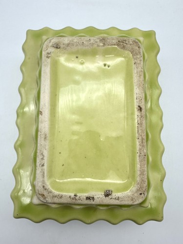 Vtg 1950's MCM Cookson Pottery CP 337 USA Lime Green Art Deco Planter 7.5" W - Picture 6 of 6